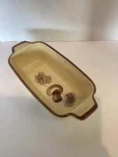 VTG 1971 Los Angeles Potteries Merry Mushrooms Ceramic Bread Loaf Pan Ovenware
