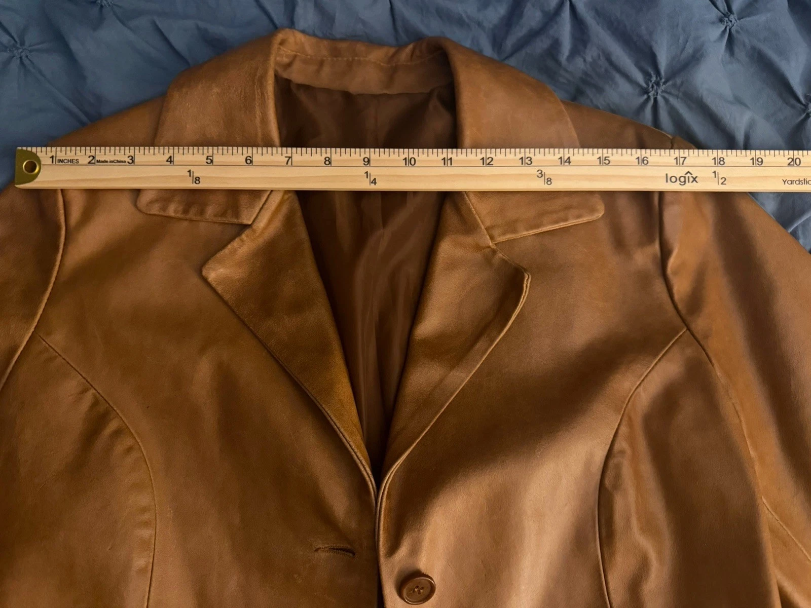 Italian Leather Men’s Vera Pelle Firenze Leather Jacket Brown HTF Size 46 image 8