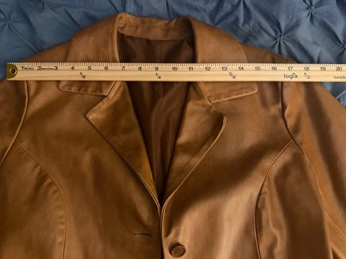Italian Leather Men’s Vera Pelle Firenze Leather Jacket Brown HTF Size 46 image 8