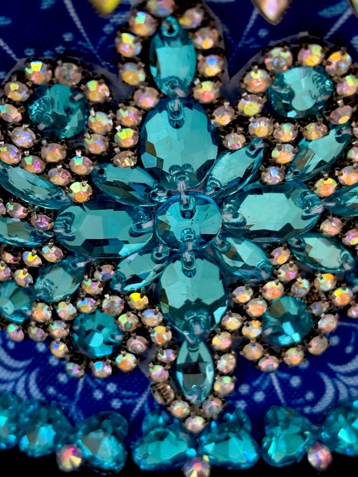 Captain Festival Hat / Sailor Rave Burning Man Blue Sequin Cap Doof Headpiece - Image 4 of 4