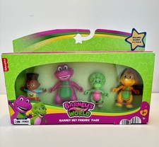 Barney's World Hey Friends Pack Set 4 Toy Figures JHB26 Mattel Fisher Price