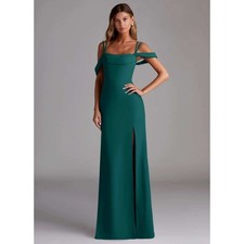 Azazie Callan Peacock Mermaid Pleated Chiffon Convertible Dress A8