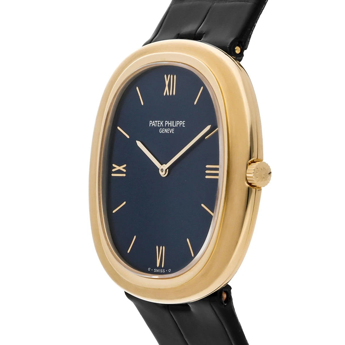 Reloj Patek Philippe Grand Ellipse Dorado Automático Esfera Azul Ovalado 3589J-200