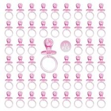 50 Pieces 2.75 Inch Baby Pacifier Baby Shower Plastic Pacifier for Baby Showe...