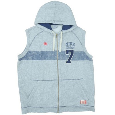 Nike Herren Grau Ärmellos Full Zip Hoodie Weste XL Sport Sport
