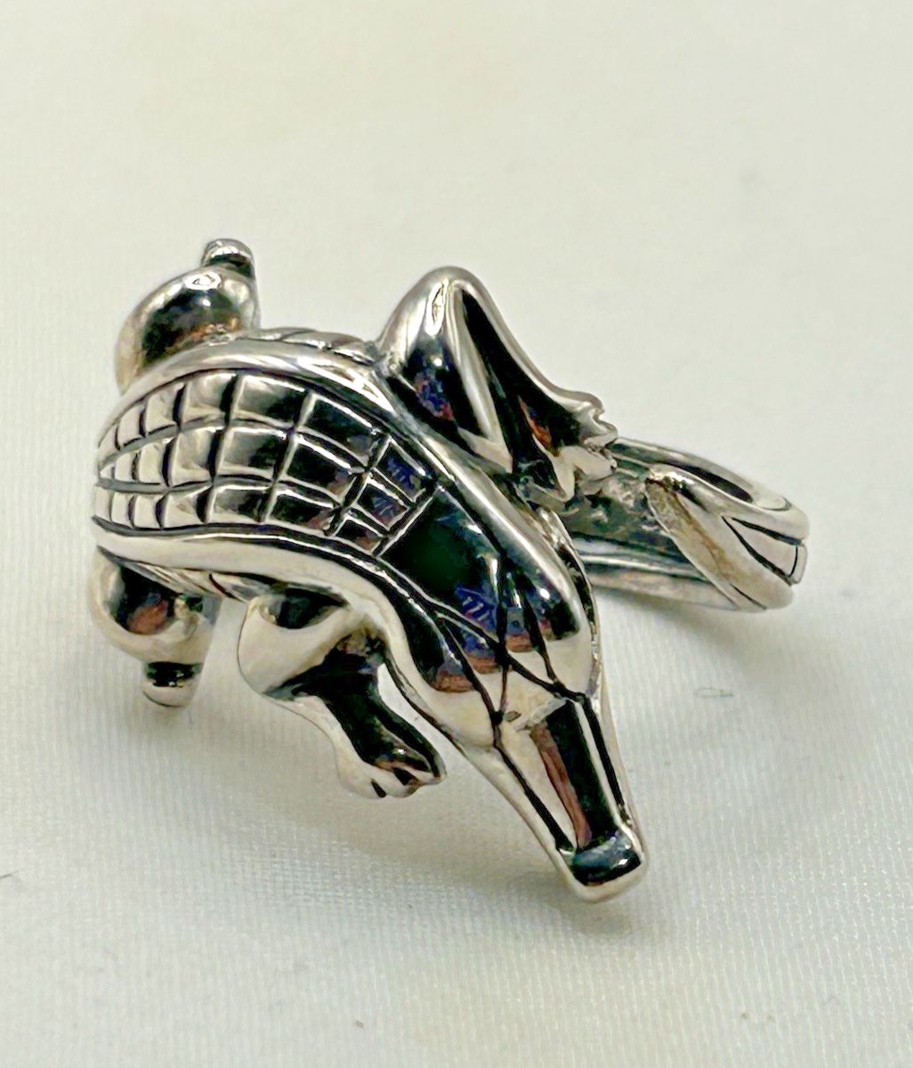 Barry Kieselstein Cord Diamond Eye Alligator Sterling Silver Ring