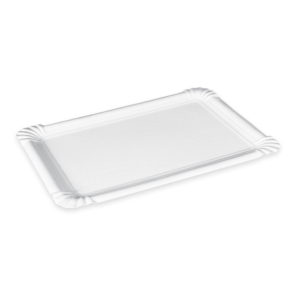 Pappteller - Kuchenteller - 21 X 29Cm - Weiß - Eckig - 125 StüCk-image