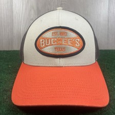 Buc-ees Mesh Snapbback Adjustable Truckers Hat Cap Brown Orange Texas