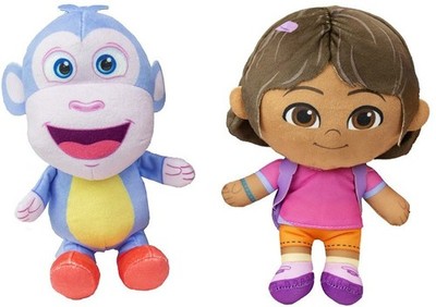 Plüschfiguren Dora the Explorer und Boots, jeweils ca. 16 cm groß, Stofftier
