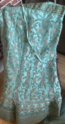 3 PS traditioneller indischer Sari Sari für Hochzeit Party Anlass nie benutzt