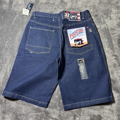Phat Farm Jean Shorts Size 32 Hip Hop Baggy Cargo Denim NWT
