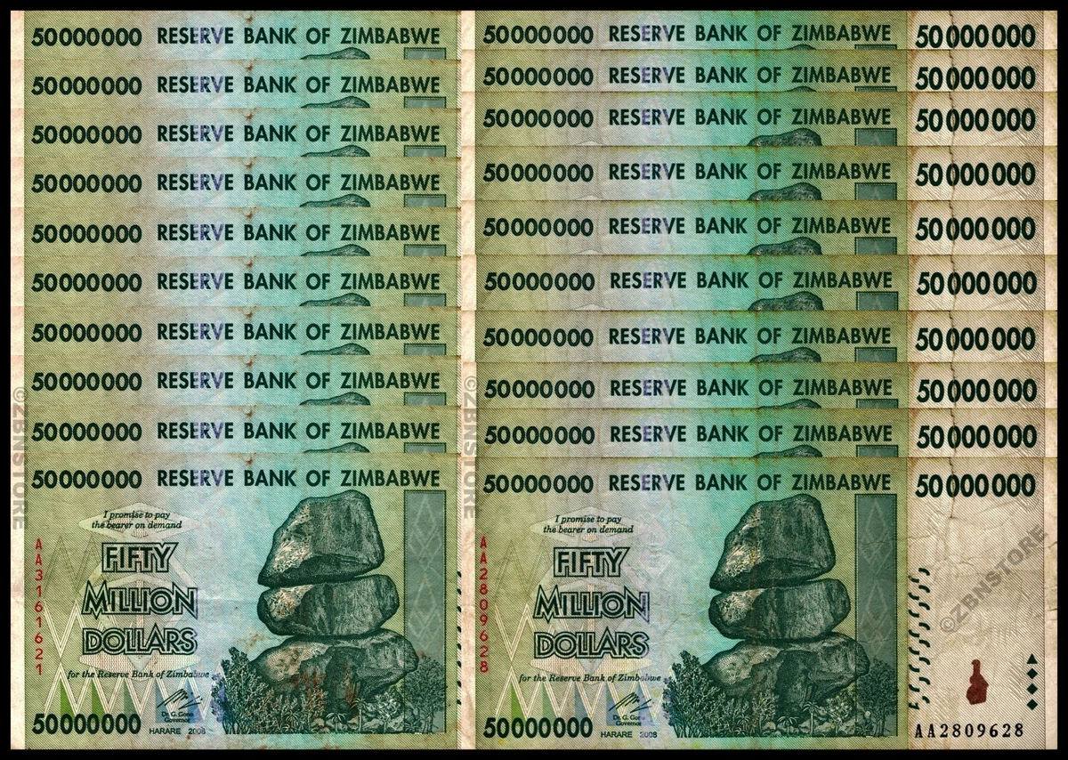 Z$ 50 Million Zimbabwean Paper Money for sale | eBay
