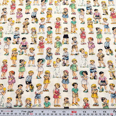 Vintage Kids by Beth Bruske for David Textiles Cotton Fabric by the HALF YARD