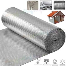 25M Double Foil Single Layer Air Bubble Wrap Aluminum Insulation Roll Silver 3mm