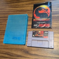 Mortal Kombat Nintendo SNES,  Cartridge, Manual  Plastic Case CLEAN Label