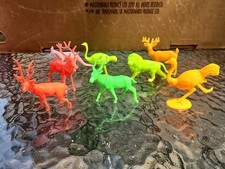 VINTAGE 1960  s-70  s MARX MPC Assorted Neon Animals Lion Lot Of 8