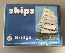 A Vintage Twin Pack of Thomas De La Rue SHIPS Playing Cards in original box