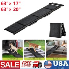 Folding Pet Dog Ramp for SUV Truck Car 63" x 17/20" Large Dogs Up to 250lb Black