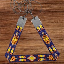 Beaded Hat Band Geometric Southwestern Pattern Cowboy Rode Handmade hatband