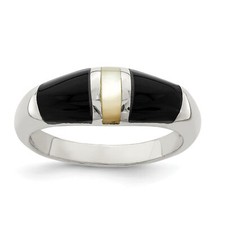 Silver Onyx  Mother of Pearl Ring QR1466