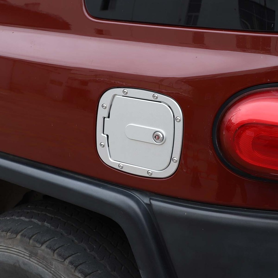 Silver Locking Fuel Door Gas Tank Cap Cover Aluminum For Toyota FJ