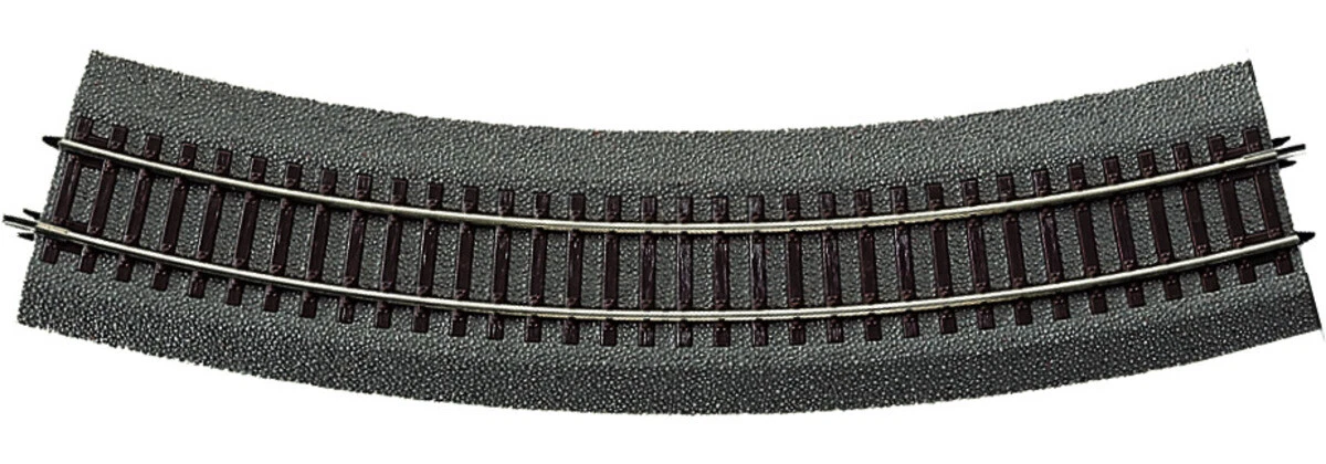 Rail courbe - N - code 80 - traverses bois - sans ballast - R1 : 19