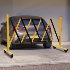 8.2ft Retractable Driveway Security Gate Portable Barricade Metal Outdoor Fence