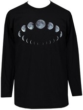 Moon Phases Mens Long Sleeve T-Shirt Wicca Wiccan Cycle Witch