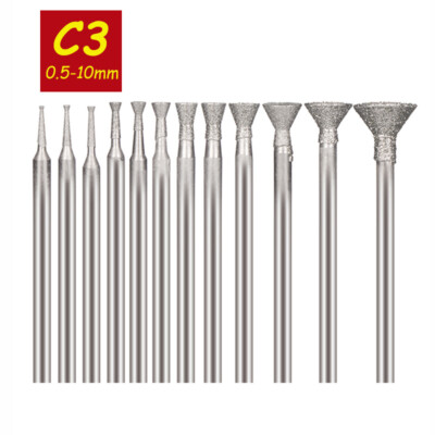 0.5mm-10mm Diamant Schleifstift Fräser Frässtifte Bohrer für Dremel Werkzeug