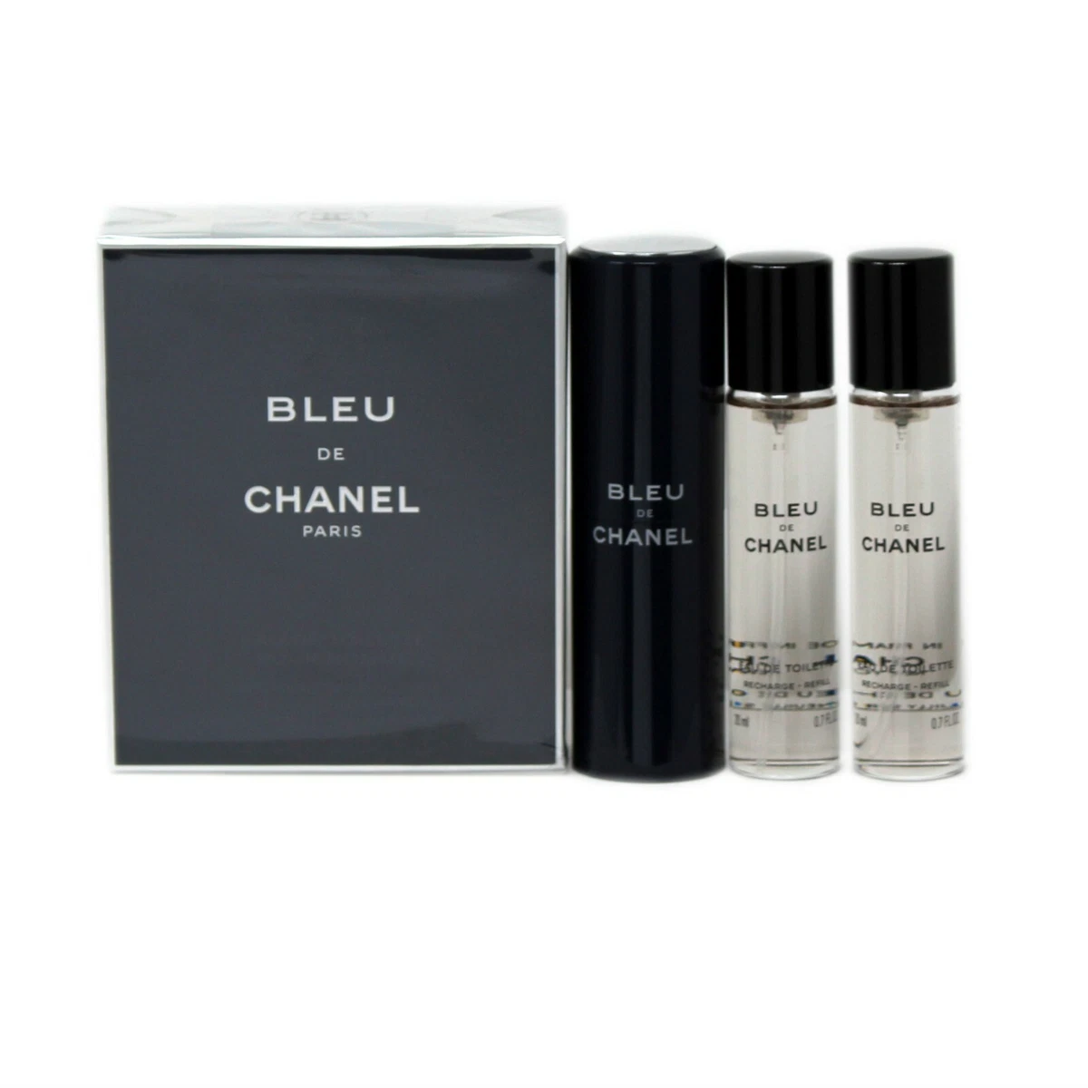 Grine forberede slump CHANEL BLEU DE CHANEL P/H EAU DE TOILETTE TRAVEL SPRAY &amp; TWO REFILLS  3x20ML | eBay