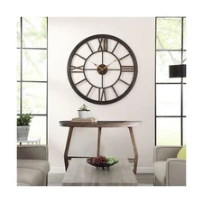 FirsTime & Co. Bronze Big Time Wall Clock, Large Vintage Decor for Living Roo...