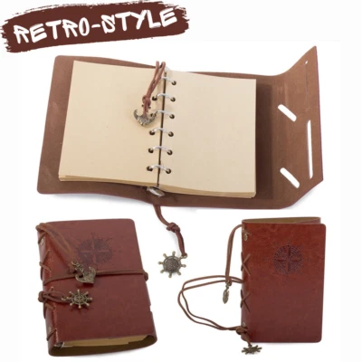 NOTIZHEFT Notizbuch Tagebuch Vintage Retro Leder Reisetagebuch Kladde Heft Notiz Buch A6