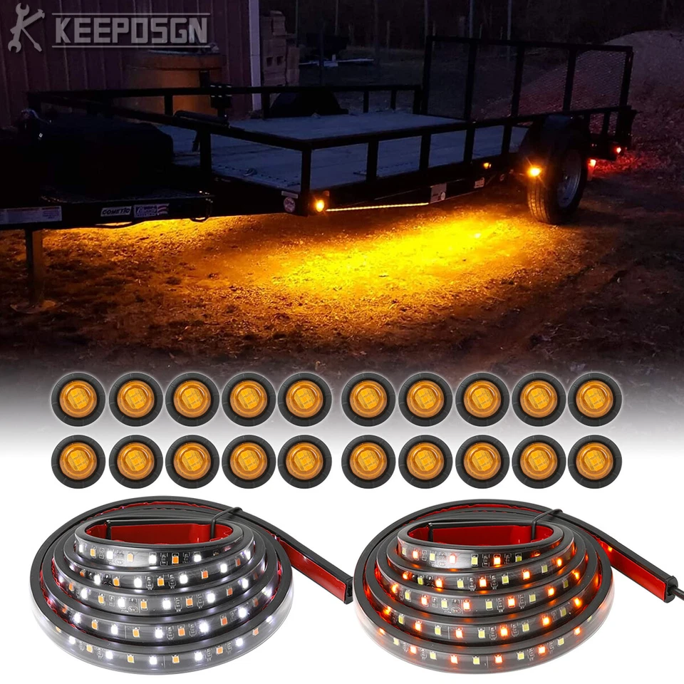 Tira de señal de giro para estribo Peterbilt Truck 2x 70" 20x luz marcadora lateral Foto 2 de 4