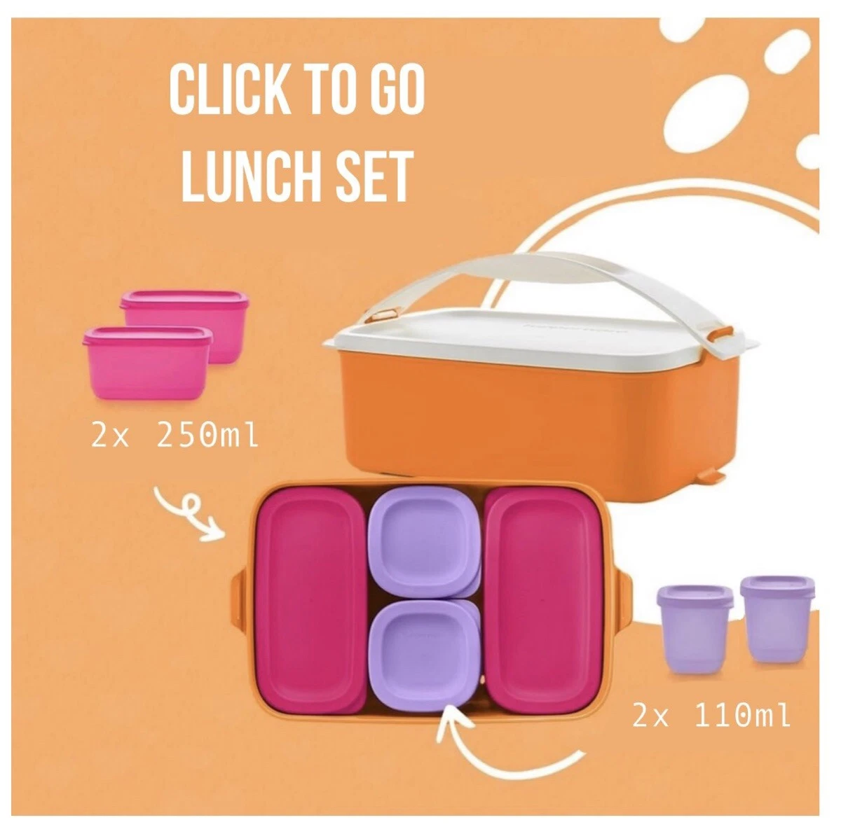 Tupperware 1 SALAD LUNCH ON THE GO W/ 2 UTENSILS & 2-oz MINI