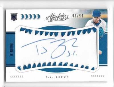 T.J. Zeuch 2020 Absolute ON CARD auto #d 97 / 99   RC       TORONTO BLUE JAYS