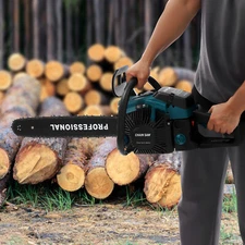 58CC Gas Powered Chainsaw with 20'' Guide Bar Saw Chain 2-Stroke Engine Cut Wood