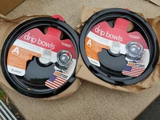 (2) Range Kleen 8" Style A Drip Bowls Black Porcelain