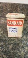 Vintage Band-Aid Sheer Strips Johnson & Johnson Empty Tin w/Price Sticker