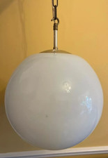 Globe Down Lighting Pendant White Glass Chain Suspended Lighting Fixture x4