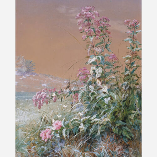 Fidelia Bridges "Flowers" Watercolor Painting Giclee Print on Fine Art Paper