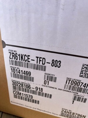 Copeland ZR61KCE-TFD-803 Scroll Compressor (NEW)