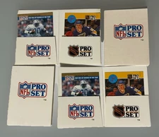Lot of 4 1990 Pro Set PROMO cards NFL/NHL Barry Sanders/Brett Hull - RARE SET