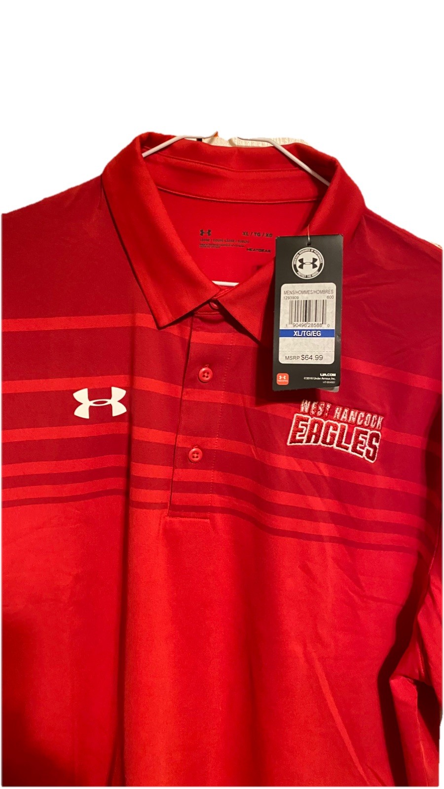 Under Armour  Men's Golf Shirt Size XLarge Red Nice Polyester NWT thumbnail 3