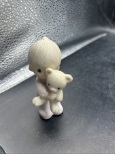 Precious Moments Jesus Loves Me 1977 Boy with Teddy Bear Johnathan  David