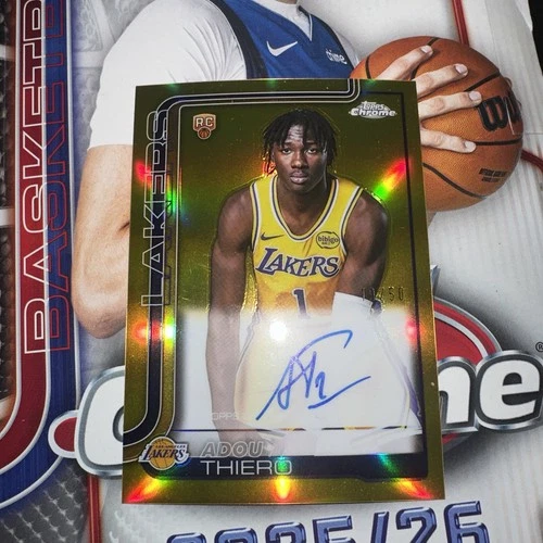 2025-26 Topps Chrome Adou Thiero #TCAR-AT True Gold Refractor /50 Auto Rookie RC
