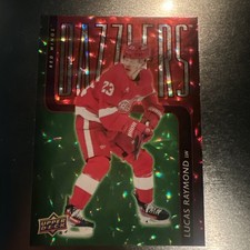 2025-26 Upper Deck Dazzlers #DZ30 Lucas Raymond GREEN RED HOLIDAY VARIANT