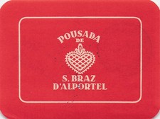 Pousada De Sao Braz d'Alportel Portugal Vintage Hotel Luggage Label Heart Motif