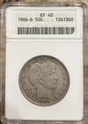 1906-D 50c Silver Barber Half Dollar EF 40 ANACS