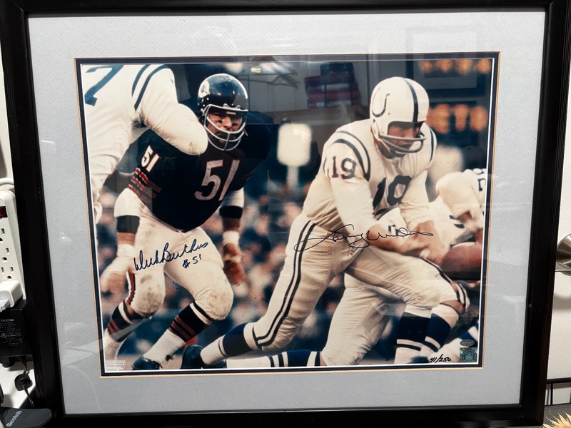 Johnny Unitas Dick Butkus Dual Signed Autographed 16X20 Photo Bears Colts COA