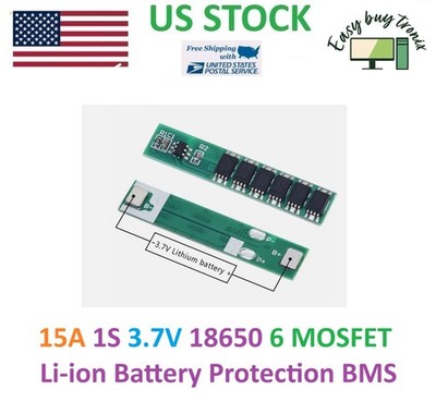 2Pcs 15A 1S 3.7V 18650 MOS Li-ion Li-ion Battery Charging BMS Protection Board